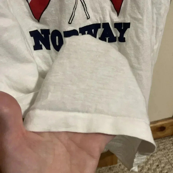 Vintage 90's Single-stitched Leif Thesen A/S T-shirt Sz XL NORGE Norway Flag Tee - Picture 4 of 6